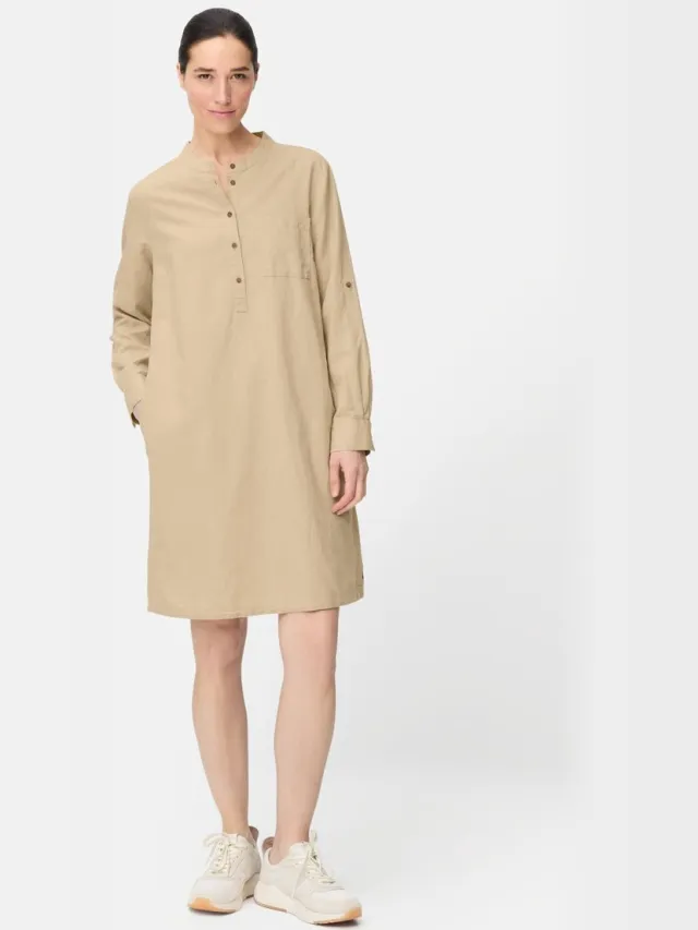 Camel Active Overhemdjurk met opstaande kraag - Maat - Zandwomenswear-XL Beige