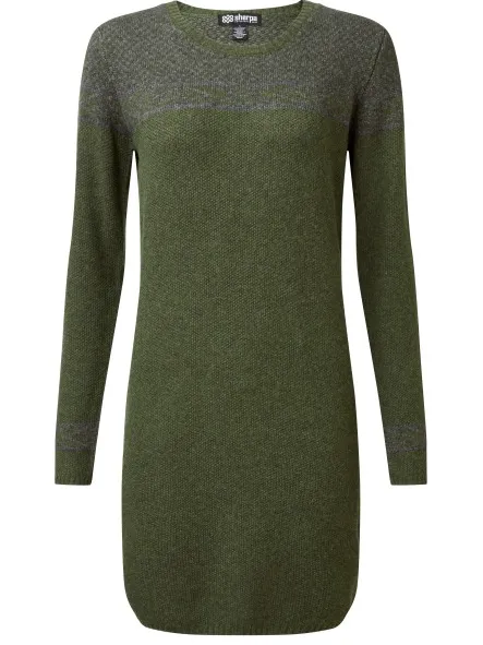 Sherpa Women's Maya Texture Dress - Jurk, olijfgroen
