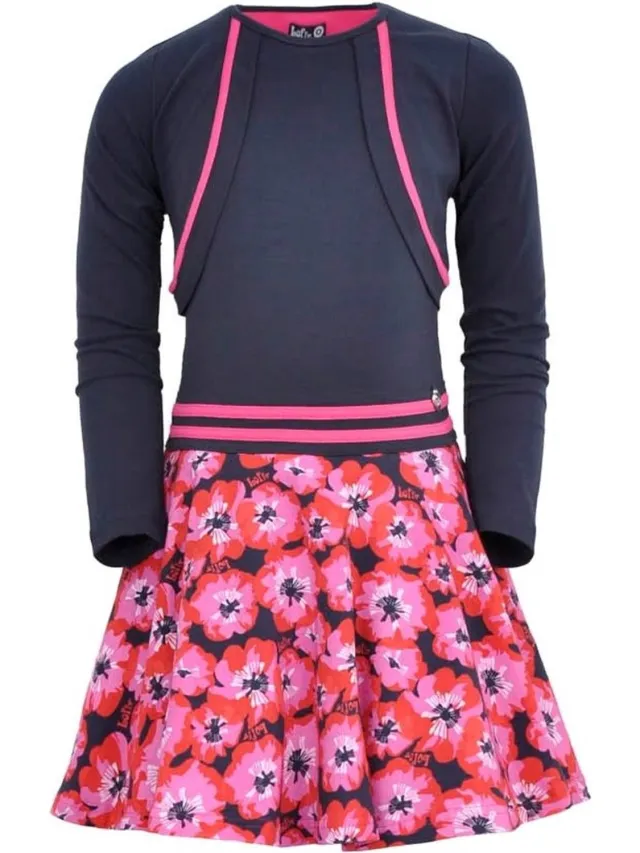 Lofff Meisjes jurk Evi Navy/Pink