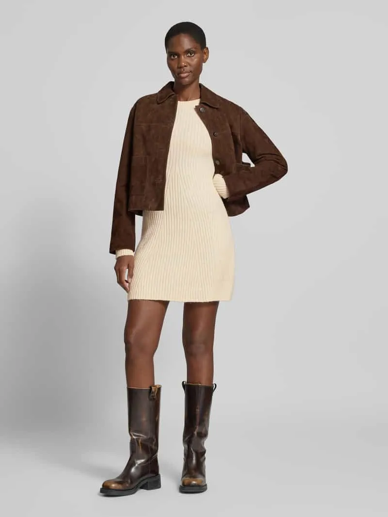 Vero Moda Regular fit tricotjurk met ronde hals model 'JOSANNA' Ecru