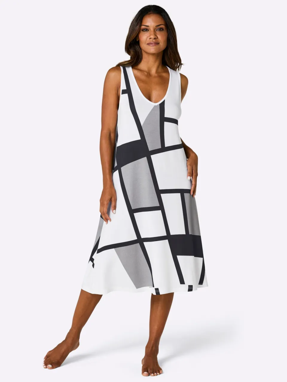 Zomerjurk wit/zwart