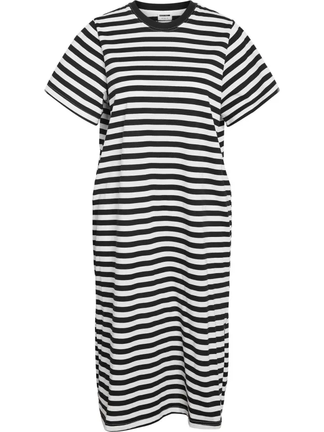 Noisy May NMINDIE S/S SHORT DRESS AZ425LB NOOS Dames Mini-jurk - zwart/wit
