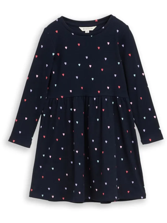 Tom Tailor Minijurk met hartjesprint - navy colorful heart