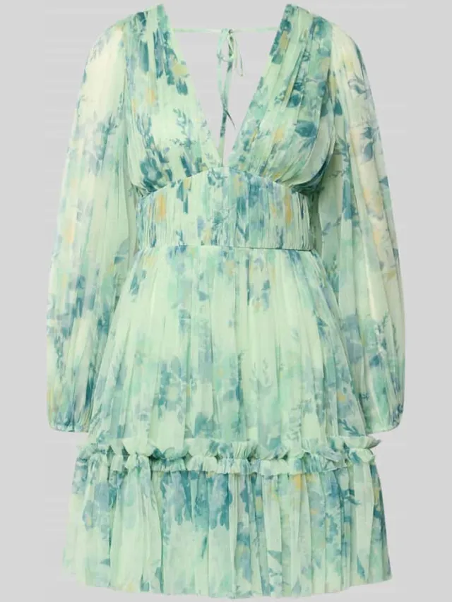 Lace & Beads Cocktailjurk van tule met V-halslijn groen, foto 2