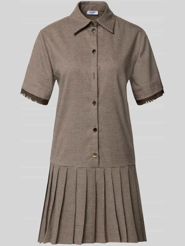 Liu Jo Mini-jurk met knoopsluiting model 'ABITO TINTO FILO' lichtbruin, foto 2