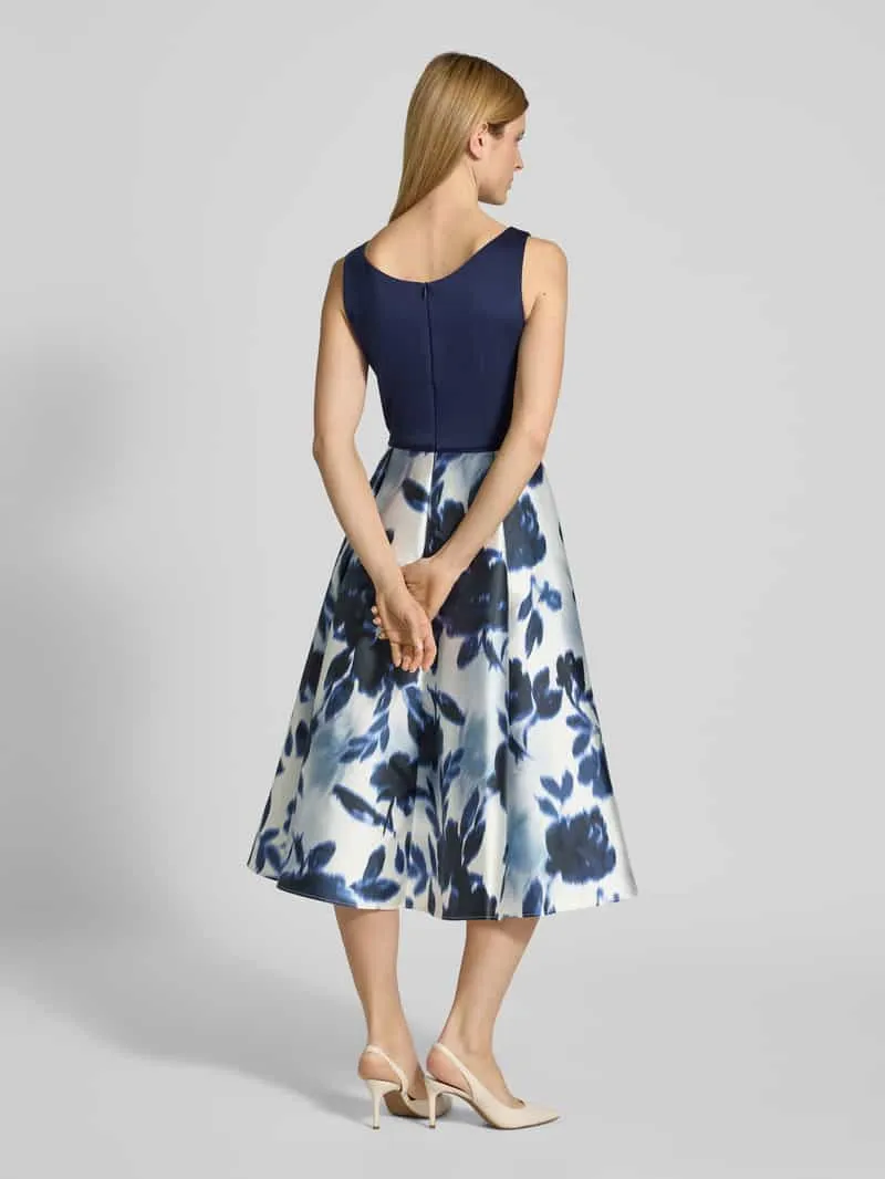 Swing Cocktailjurk met ronde hals donkerblauw, foto 3