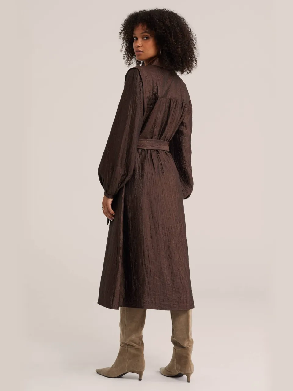 WE Fashion midi jurk - bruin, foto 2