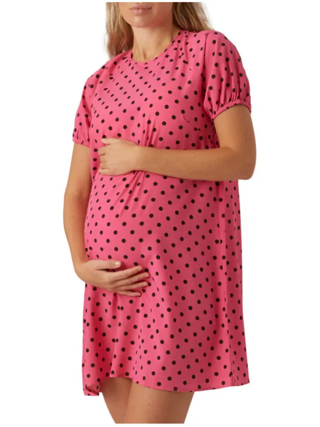 Mamalicious Korte Jurk Mamalicious Sissel Roze