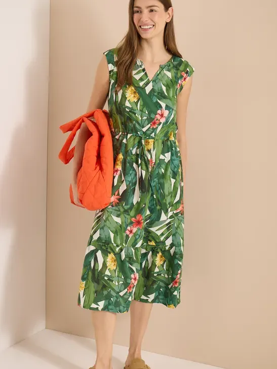cecil Midi-jurk met bloemenpatroon Groen