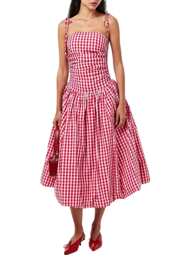 Amy Lynn AmyLynn Alexa midi-jurk voor dames (Kijk op) Wit/Rood