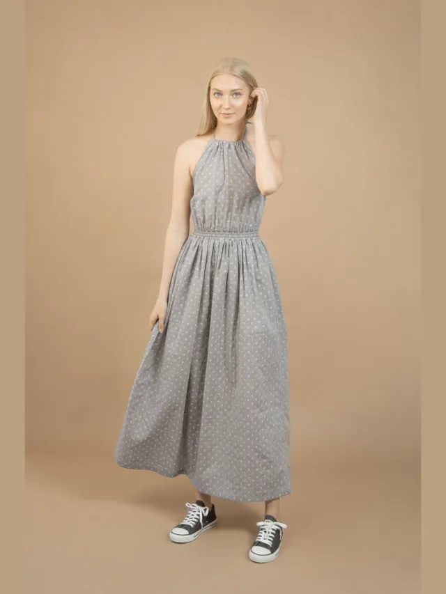 TAWAST dames vegan Maxi Jurk Celestial Lunisolar Grijs