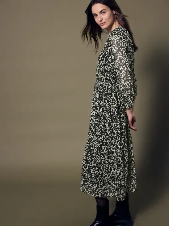 Street One Studio Chiffon midi-jurk met print Zwart