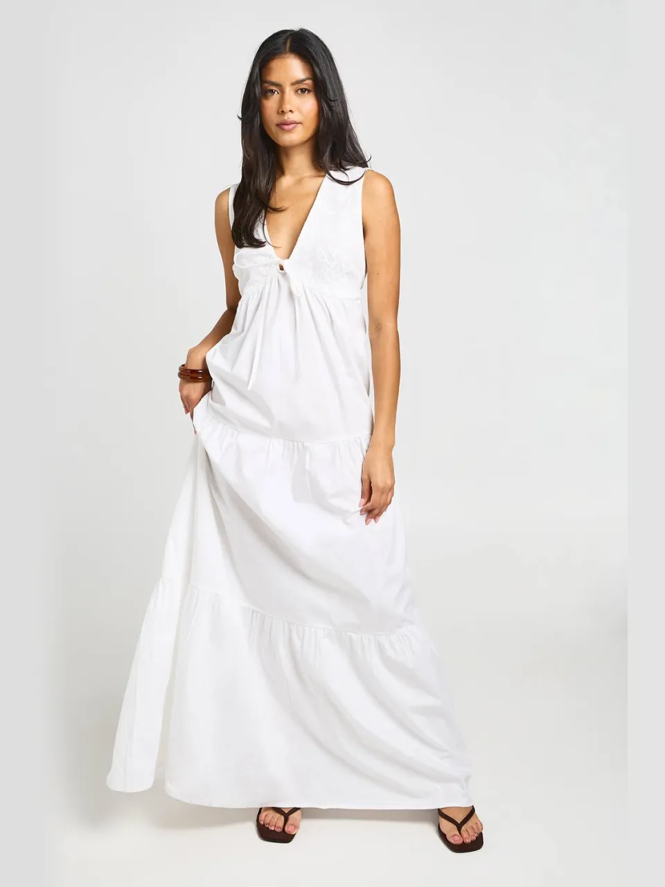 boohoo Dames Maxi Jurk Met Geborduurd Kant Detail ivoor, foto 3