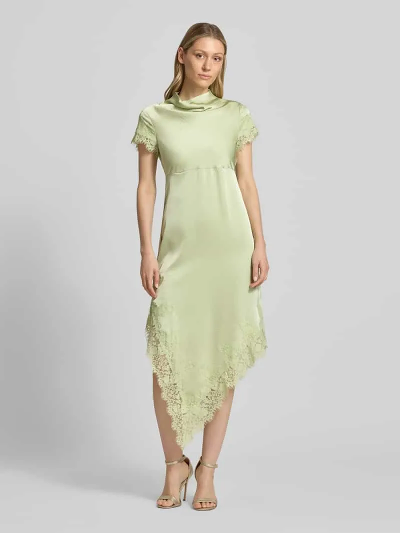 Vero Moda A-lijn avondjurk van satijn model 'RITA' Groen