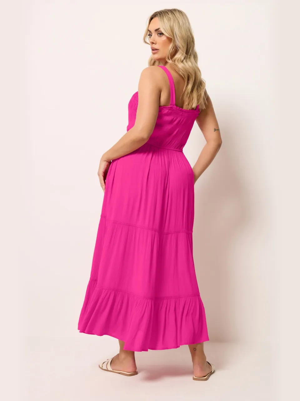Yours Roze Jurk Met Gerimpelde Sluiting, foto 3