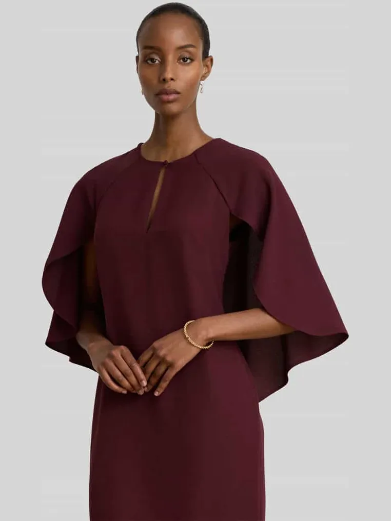 Lauren Ralph Lauren Etui cocktailjurk met cape-mouwen bordeaux, foto 4