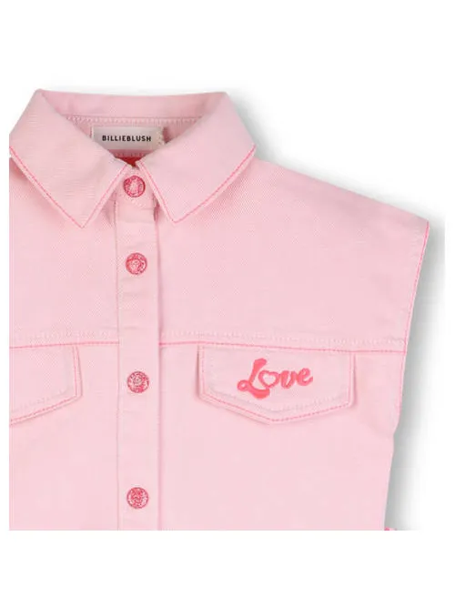 Billieblush zomerjurk roze Meisjes Polyester Klassieke kraag Effen, foto 3