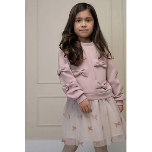 Le Chic korte jurk met tule en print roze, foto 4
