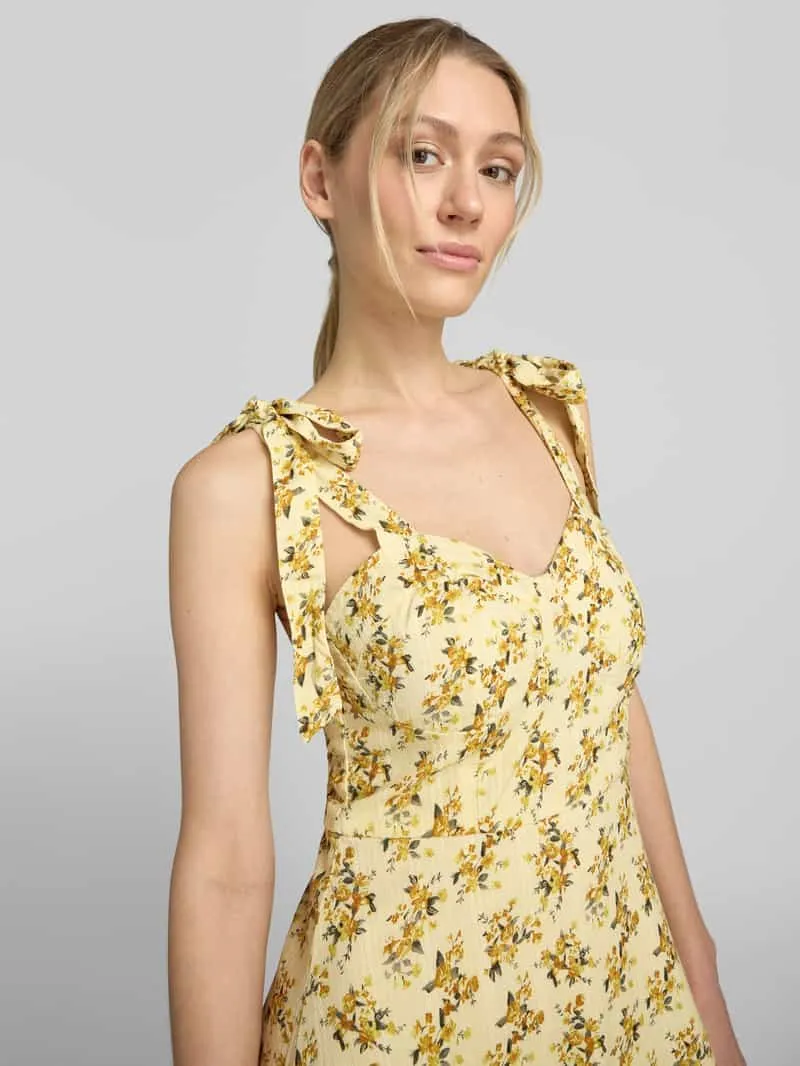 Yas midi-jurk met all-over bloemenmotief model 'Yaselin' geel, foto 5