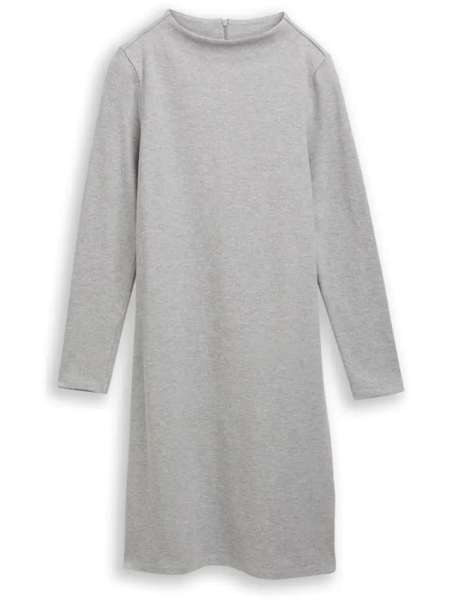Tom Tailor Comfortabele jurk met opstaande kraag - medium silver grey melange