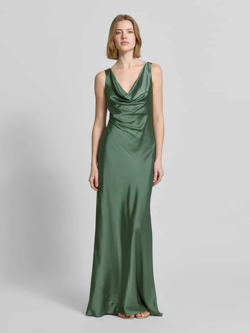 LUXUAR FASHION Avondjurk met vetersluiting aan de achterkant Groen