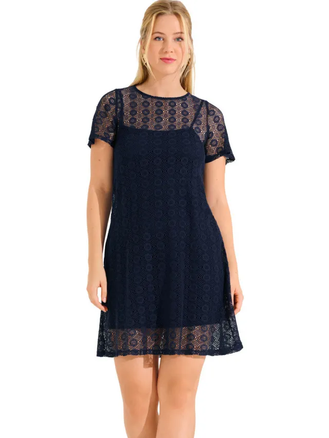 Lisca Jurk Lisca SORRENTO Zomerjurk met slipe mouwen Blauw