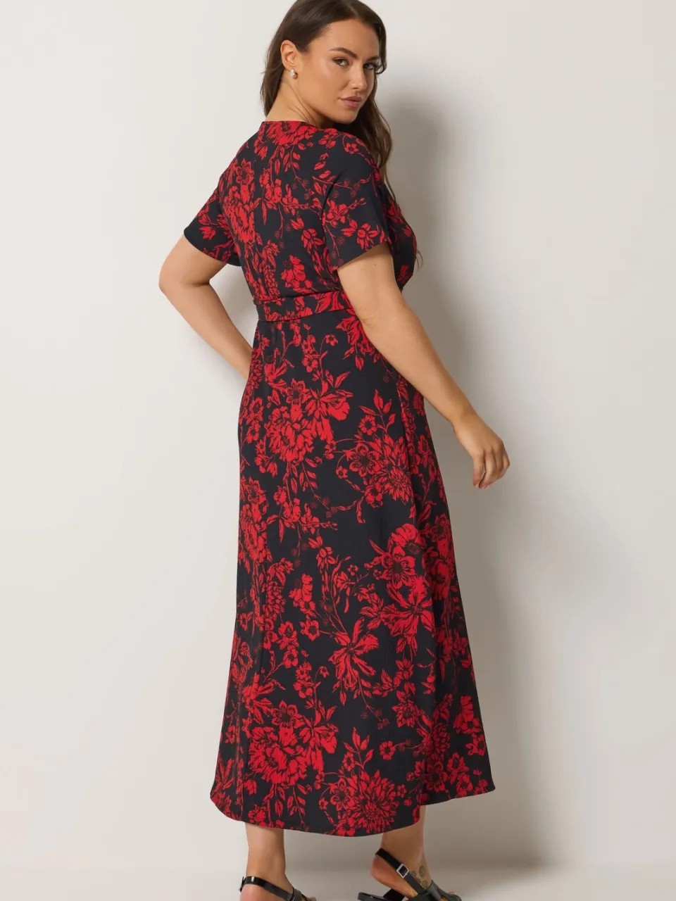 Yours Rode Wikkeljurk Met Bloemenprint rood, foto 3