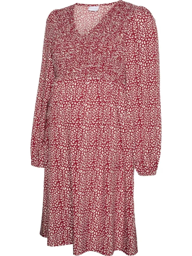 Mamalicious MLADELAINE ABK WO DRESS - Dames - Mini jurken Karanda Red