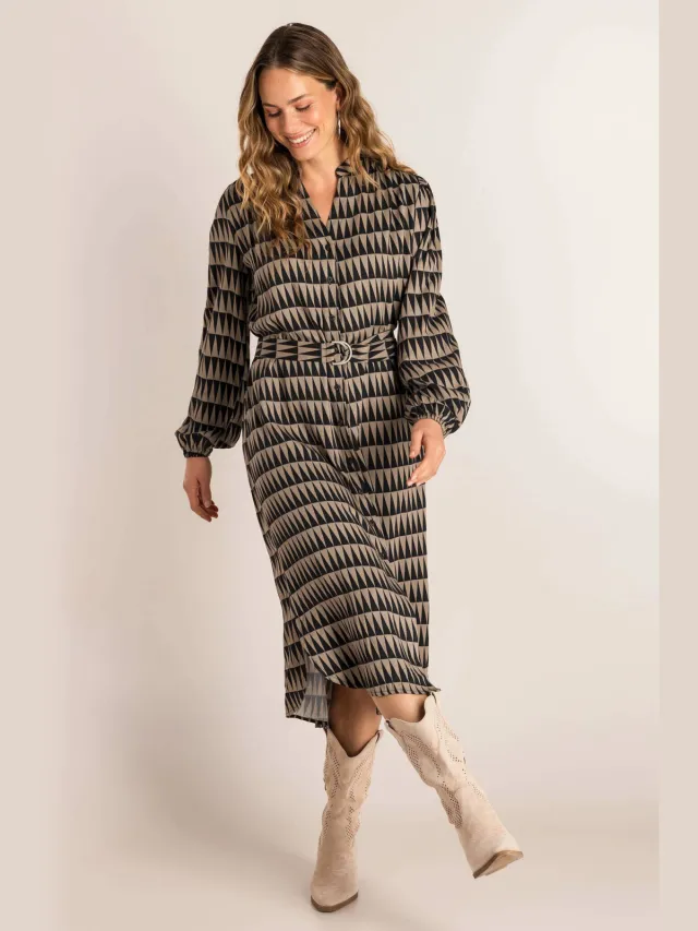 Ivy Beau Ser One blousejurk bruin