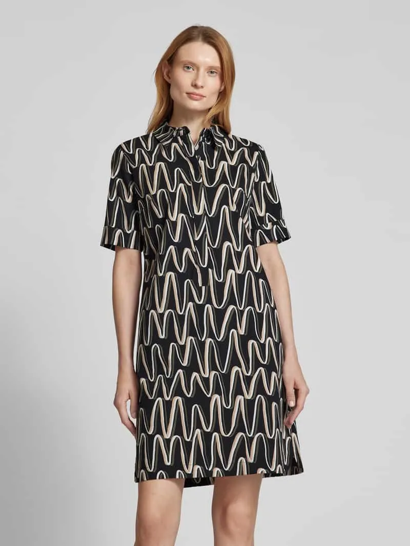 Betty Barclay Knielange jurk met platte kraag Zwart