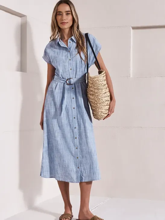 Street One Midi-jurk met knoopsluiting Blauw