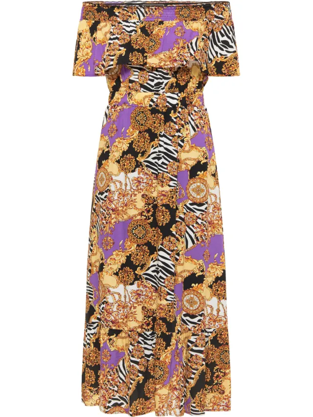 Faina midi-jurk Dames Oranje Veelkleurig, foto 2