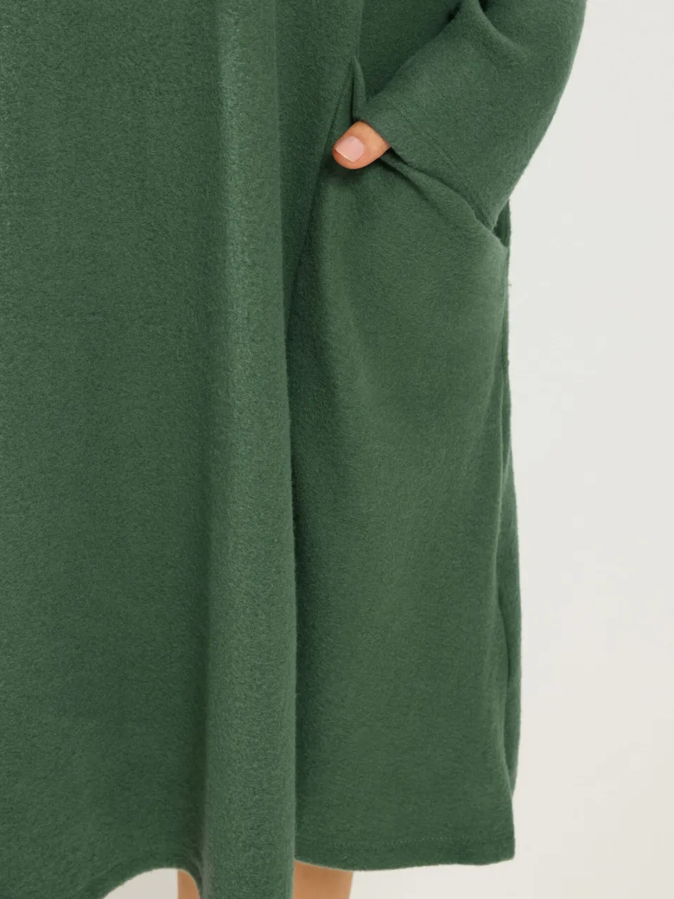 Yours Groene Zacht Aanvoelende Swingjurk Met Zakken, foto 3