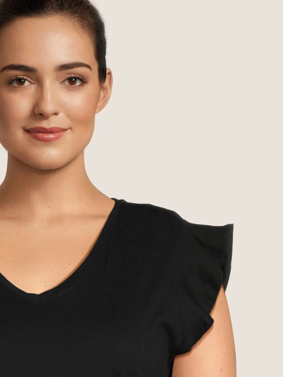 Only Carmakoma Plus Size korte A-lijn jurk met ruches - zwart, foto 6