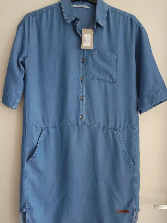 Moscow Indigo Tencel Woven Long Blouse MOSCOW - Faded Indigo