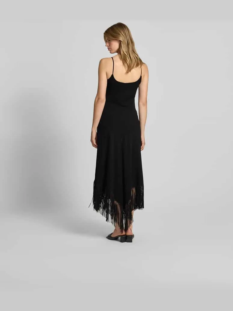 Rabanne Midi-jurk met franjes zwart, foto 3