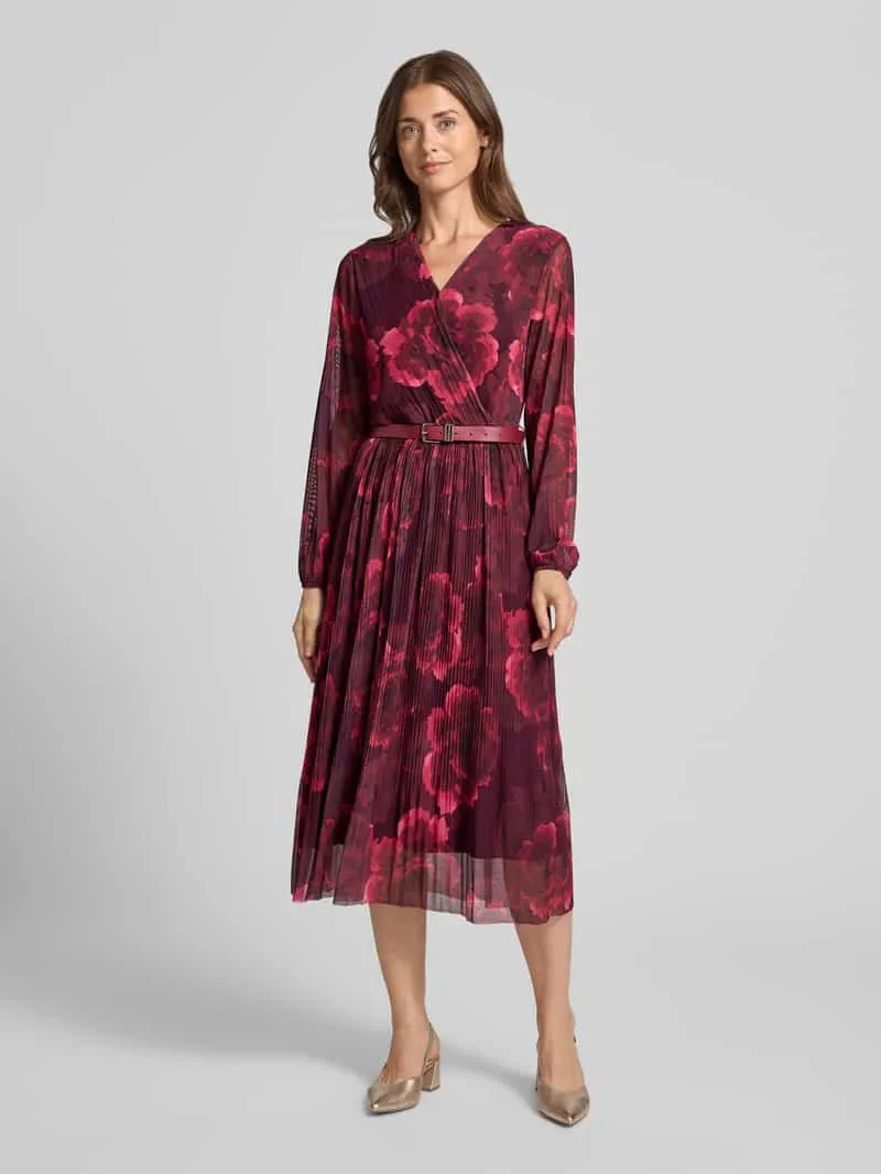 ZABAIONE Midi-jurk van viscosemix model 'Sabia' Bordeaux
