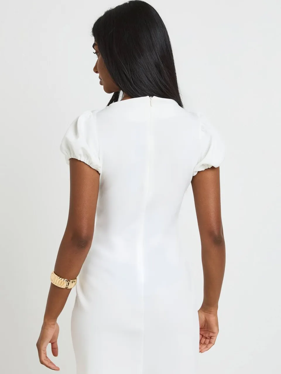 boohoo Dames Pofmouw Jurk Met Buste Detail ivoor, foto 3