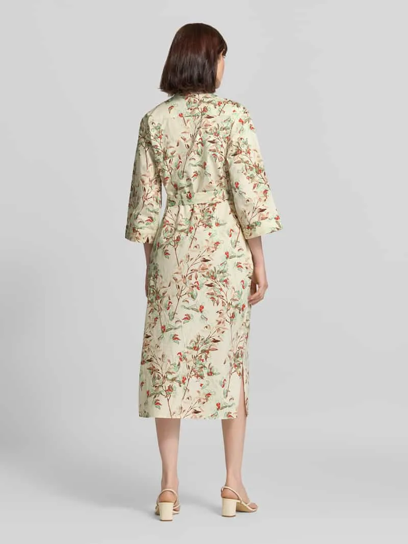 Fynch-Hatton Overhemdjurk in all-over look met strikceintuur offwhite, foto 3