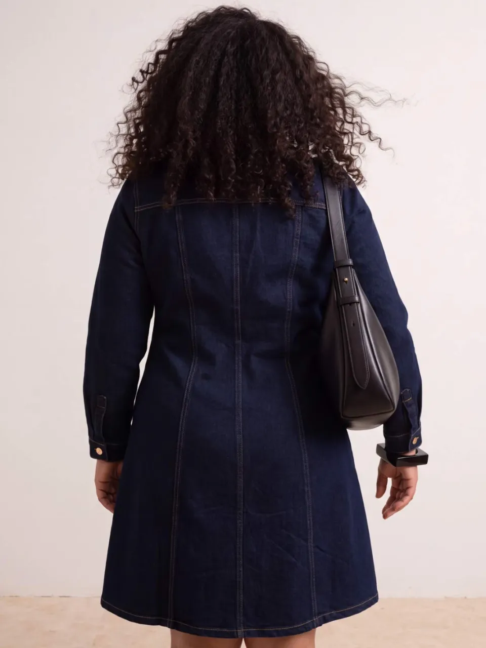 Trendyol Curve Dames Blauw Effen Kort / Mini Lang Casual A-lijn Grote maten Jurk, foto 2