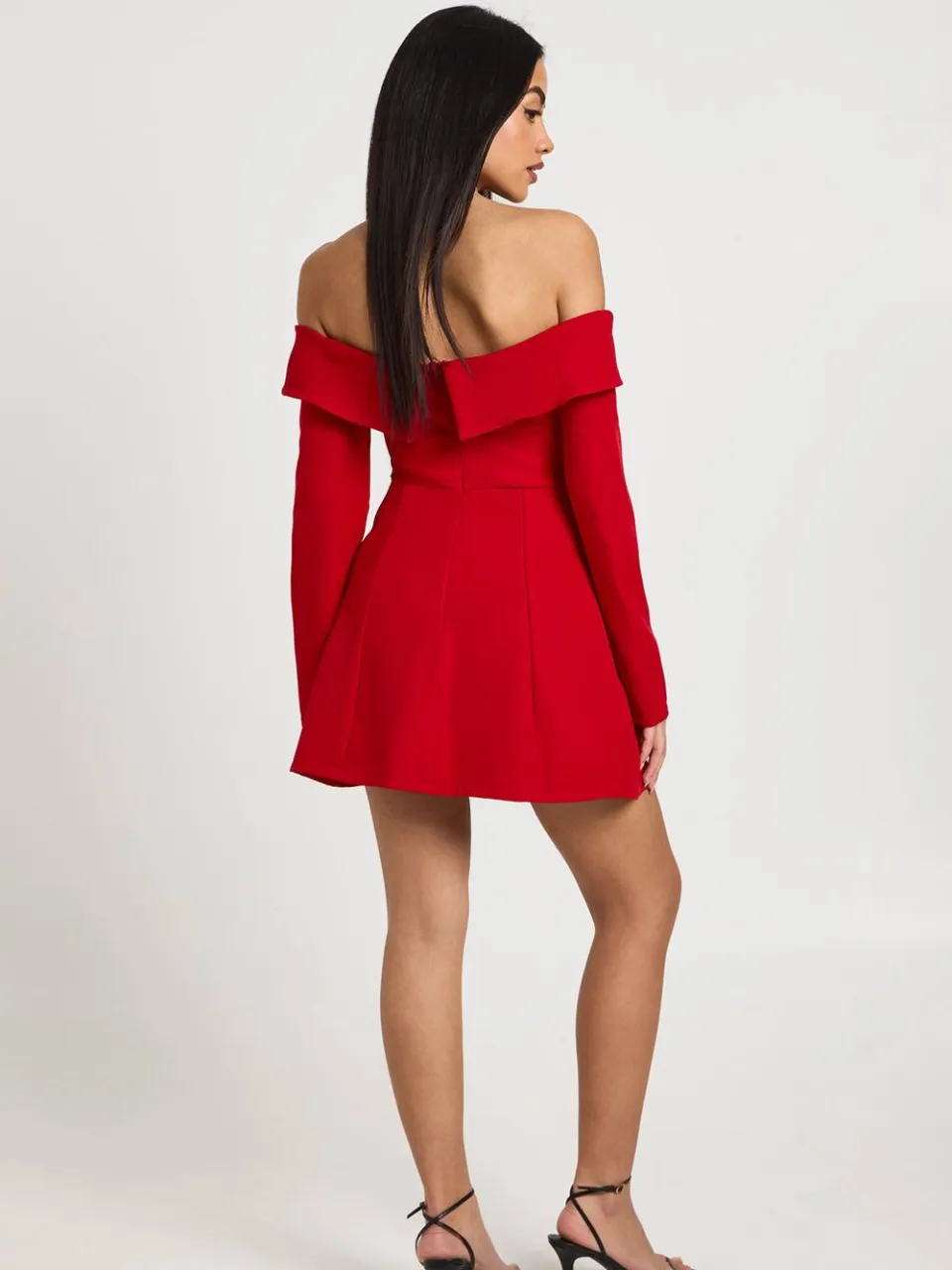 boohoo Dames Bardot Gestructureerde Mini Jurk rood, foto 2