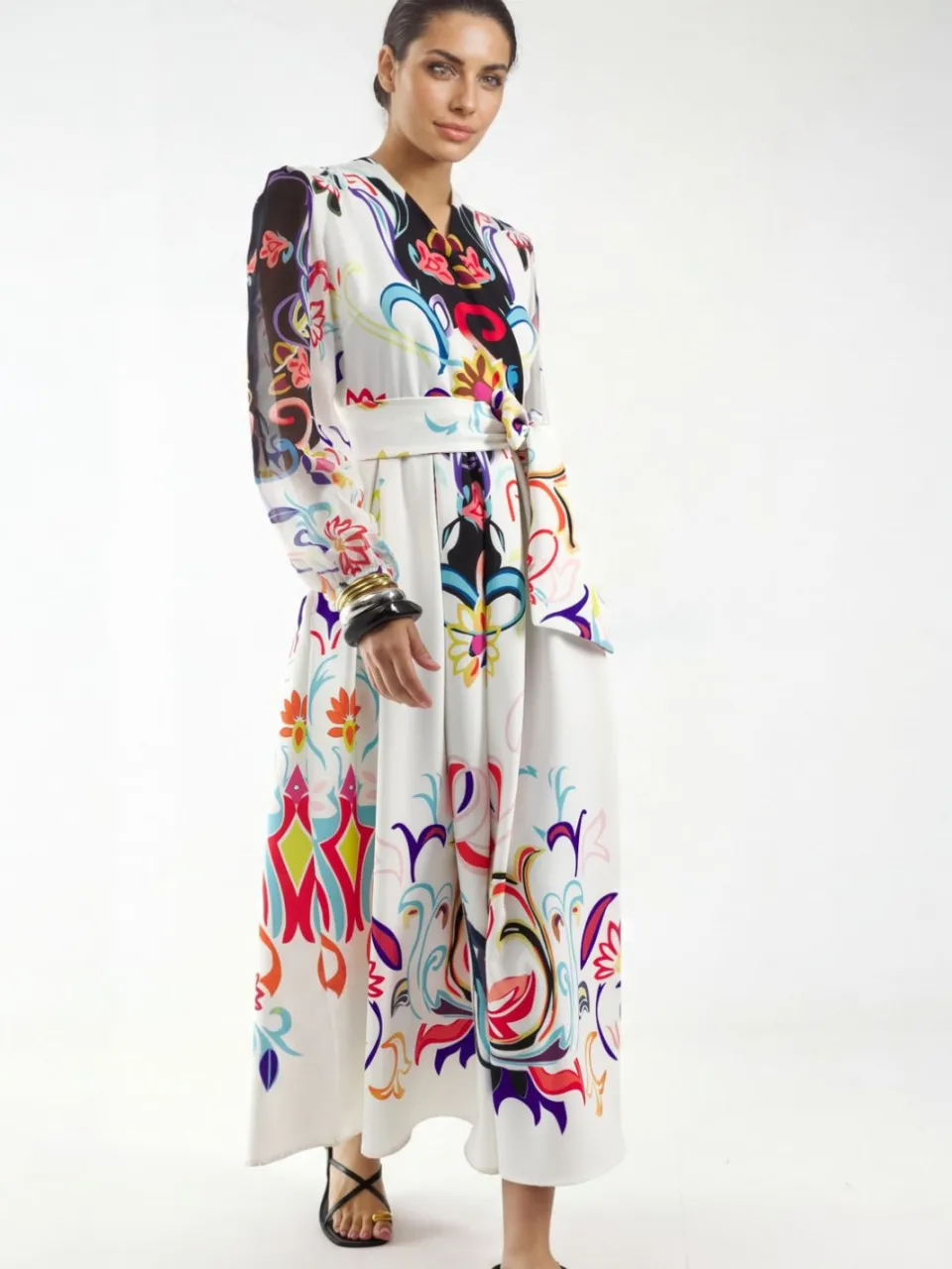 MSN Collection Floral Print Maxi A-Lijn Jurk veelkleurig, foto 2