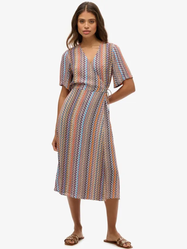 Superdry Midi-wikkeljurk met print - Dames - Jurken beach vertical zigzag