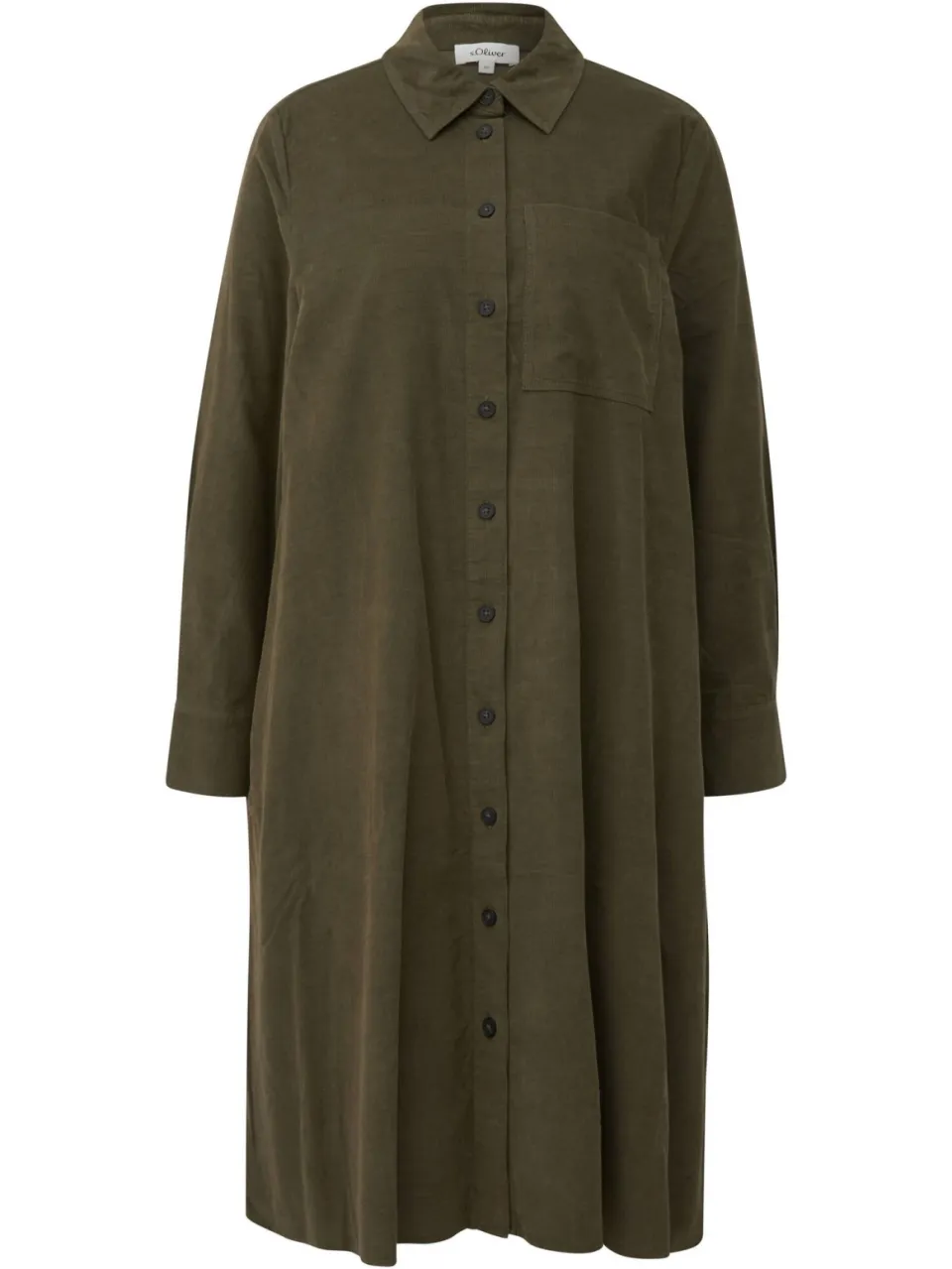 s.Oliver corduroy korte blousejurk - donkergroen, foto 2