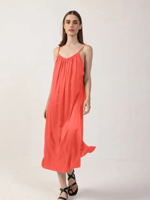 Neu Nomads dames vegan Maxi Jurk Adele Meloen Donkeroranje