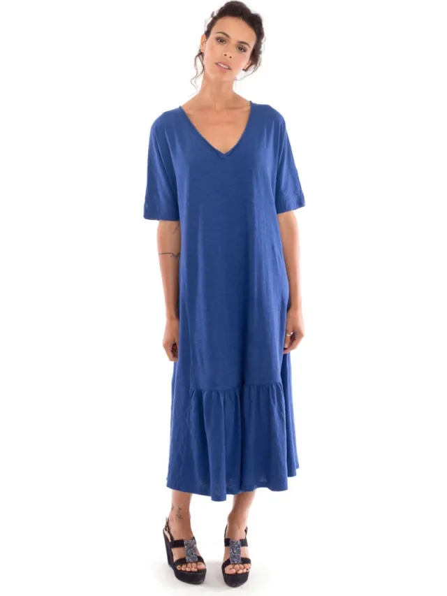 RAVENS VIEW IBIZA dames vegan Jurk Luna Klein Blauw Donkerblauw