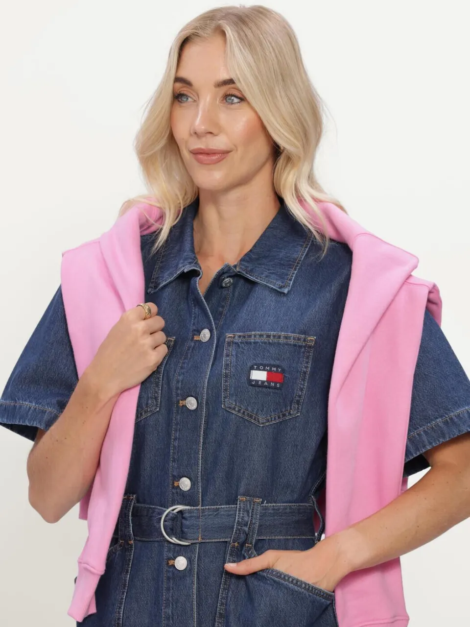 Tommy Jeans Dames Jurken Utility Shirt Dress Cj8036 - Blauw, foto 3