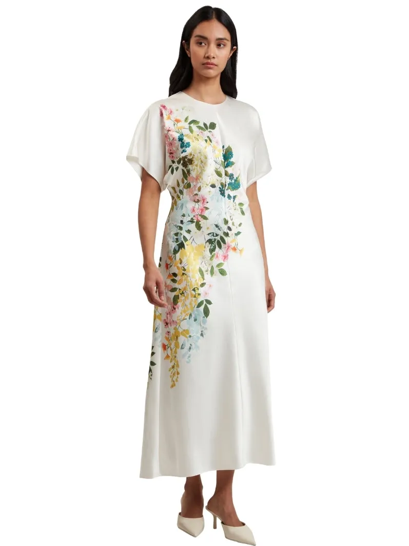 Ted Baker Myzan Jurk Met Slouch Mouwen En Getailleerde Pasvorm In Ivoorkleur Wit