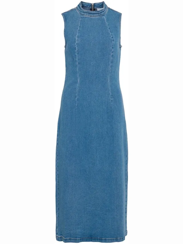 Vila Denim jurk VIWIONA Midi Medium Blue Denim1