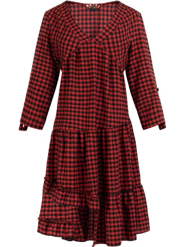 MyMo midi-jurk zwart/rood
